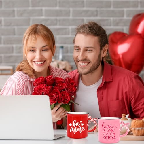 Whaline W11550 4Pcs Valentine'S Day Mini Mugs Red Pink Love Words Mini Coffee Mug thumb #6