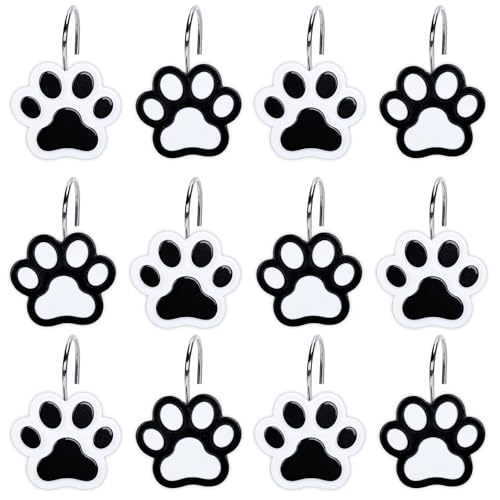 Whaline - Whaline Lot de 12 crochets décoratifs en résine pour rideau de douche, chambre d'enfant, salon, chambre à coucher, salle de bain