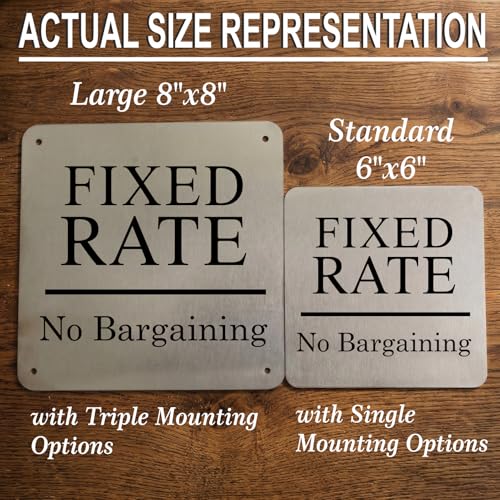 Image of Fixed Rate Sign, 8x8 Inch, Durable Steel, Dual Mount