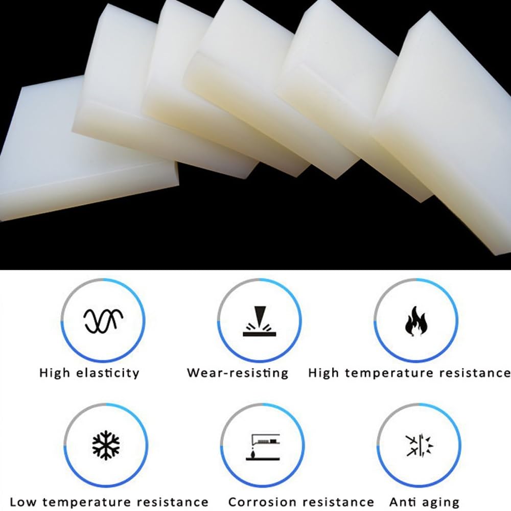 TOFIMA Feuille, Feuille De Caoutchouc De Silicone Blanc élastique