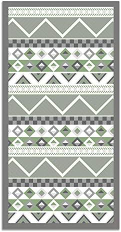 Panorama Alfombra Vinílica Azteca Color Verde 80 x 200 cm - Alfombra Cocina Vinilo - Alfombra Salón Antideslizante, Antihongos e Ignífuga - Alfombras Grandes - Alfombras PVC