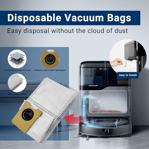 Image of 26-Pack Big Accessories Kit For Eufy Omni C20, Replacement Parts include 2 Main Brush, 6 Side Brushes, 6 Dust Bags, 6 Mop Pads, 6 Washable Filters