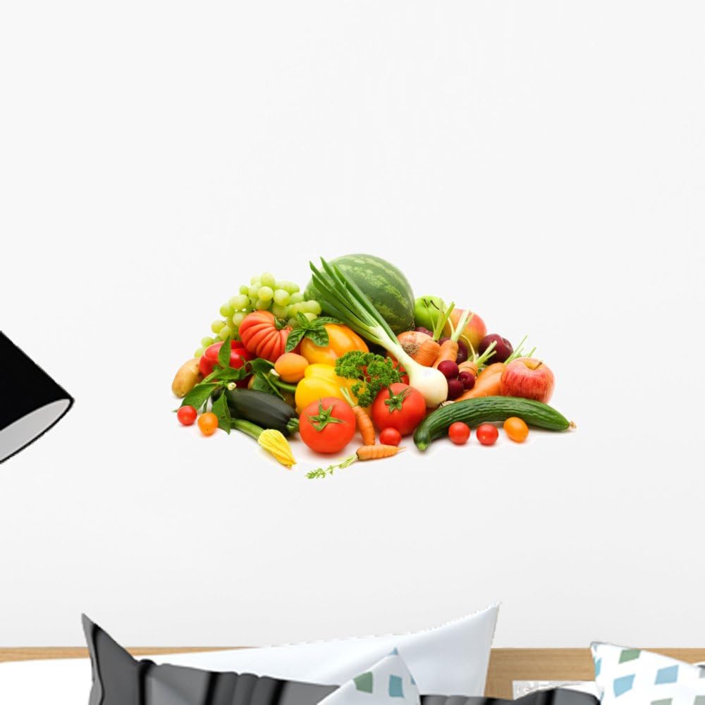 Wallmonkeys Bio Fresh Fruits and Vegetables Wall Decal Peel