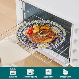 vancasso SIMI Dinner Set- 24 Pieces for 6 People, Porcelain Plates and Bowls Set, Bohemian Style Dinnerware Sets, Scratch Resistant Dinner Service Set, Dishwasher and Microwave Safe