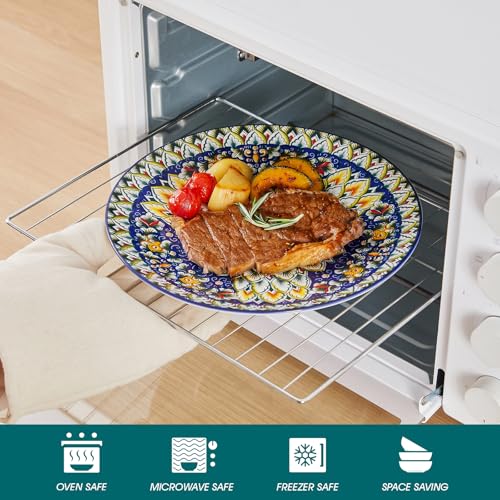 vancasso SIMI Dinner Set- 24 Pieces for 6 People, Porcelain Plates and Bowls Set, Bohemian Style Dinnerware Sets, Scratch Resistant Dinner Service Set, Dishwasher and Microwave Safe