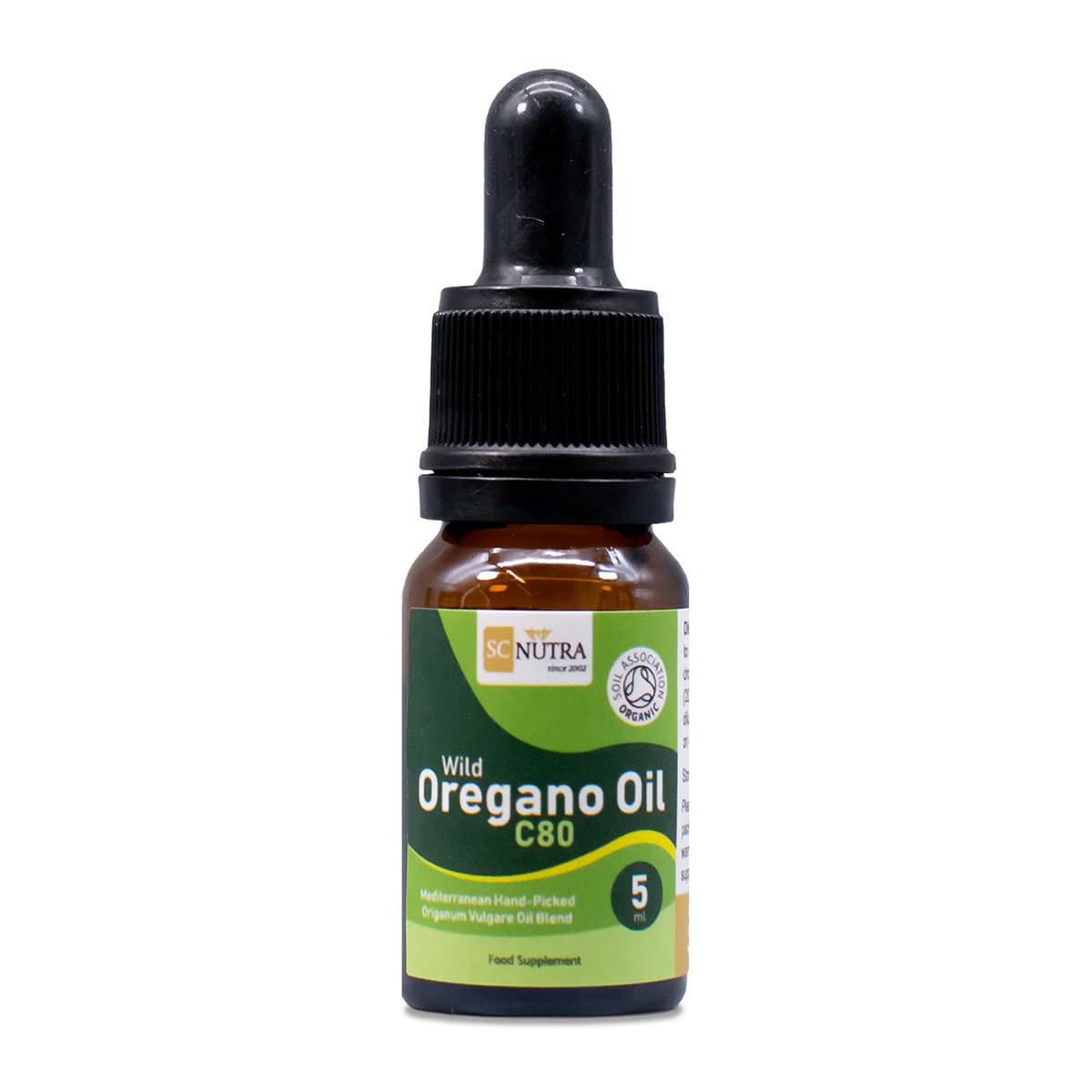 Huile d'origan - Huile d'origan sauvage biologique C80 5ml (35 portions) - 83%+ Carvacrol & Faible taux de Thymol - Certifié biologique
