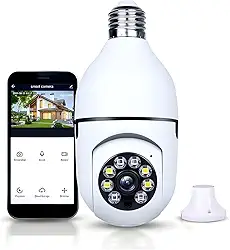 Câmera De Segurança Wifi Lâmpada Espiã Inteligente Com Visão Noturna e Sensor Presença - Com App (1)