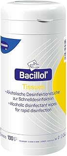 Bacillol Tissues: Alkoholische Schnell-Desinfektionstücher in praktischer Spenderdose, 100 Tücher