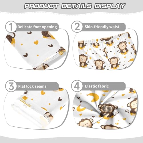 senya Girls Printed Leggings Yoga Pants Monkey Banana Pattern for Kids in 4t to 10 Years, 4T3