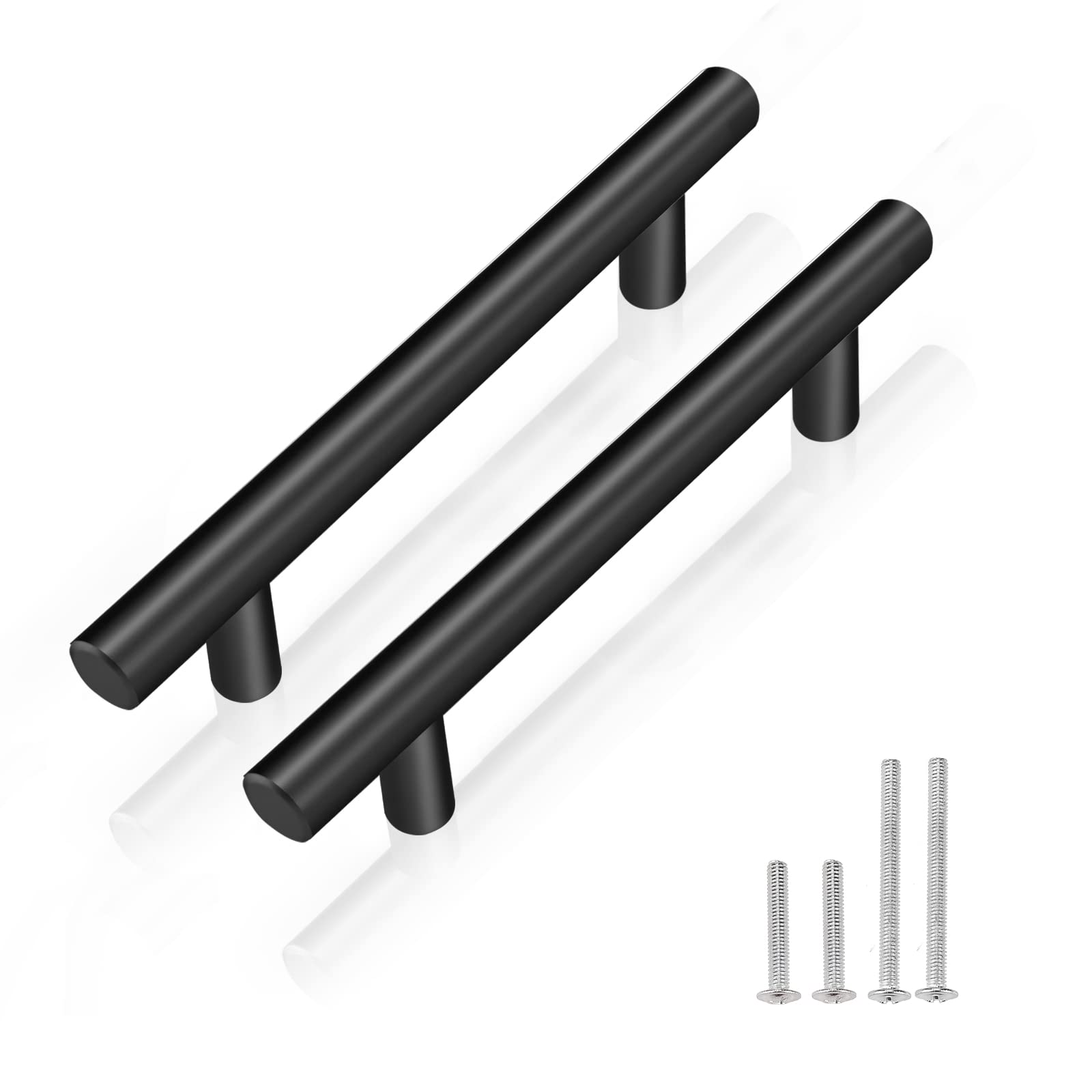 Buy PinLin 10 Pack Kitchen Door Handles 96mm Hole Centre Flat Black