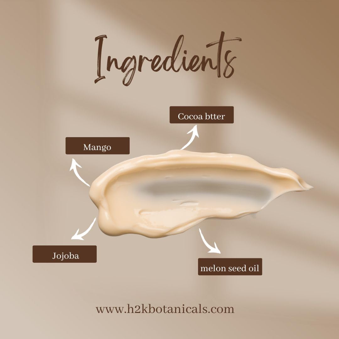 Moisturising Cocoa Butter Hand & Body Cream, Mango and Cocoa Butter Scented (250ml) Calm Seas by H2K Botanicals - Image 3
