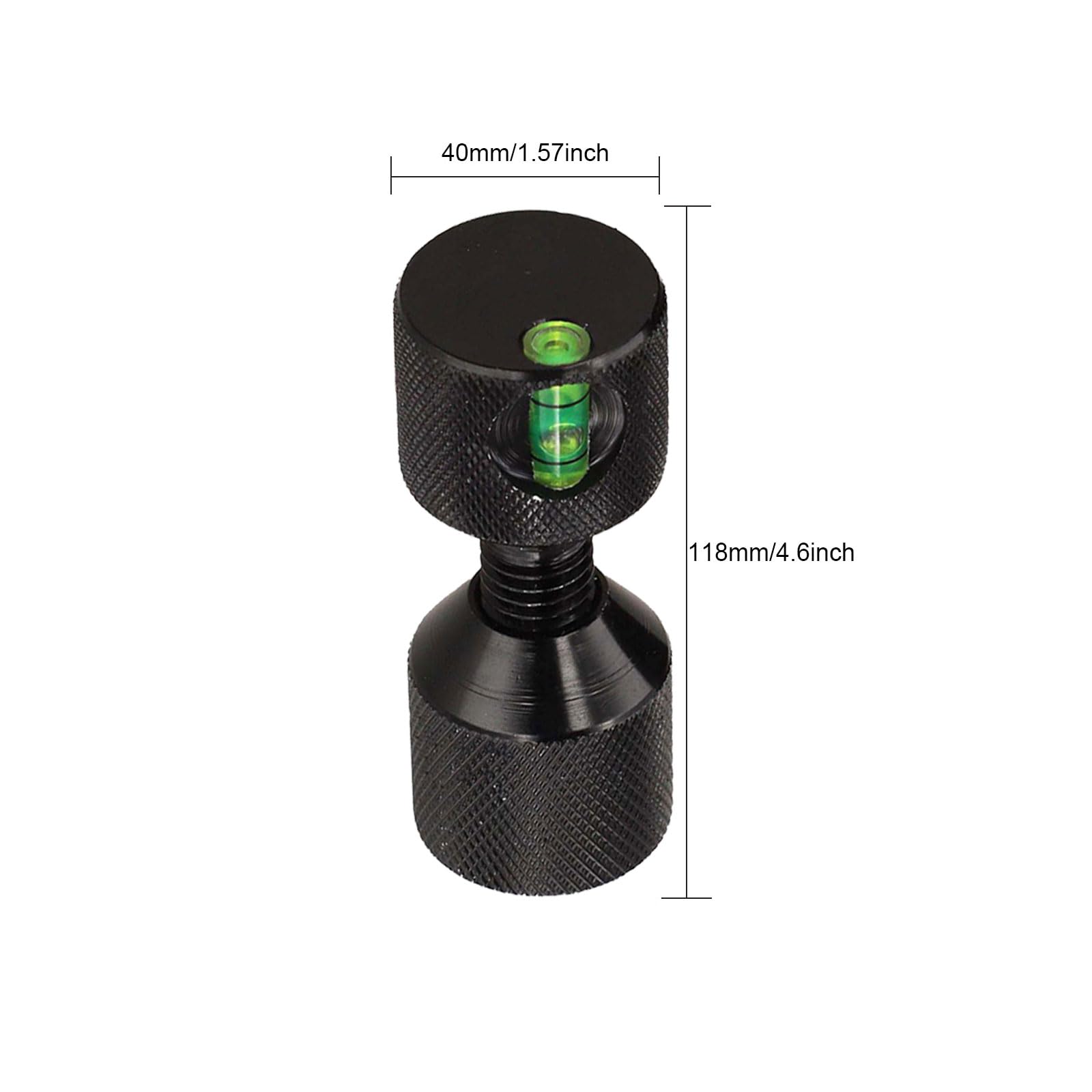 Kit di perni di posizionamento a due fori per flangia in alluminio con livello integrato, strumento di posizionamento a due fori per allineamento tubi (nero, 4 pezzi)