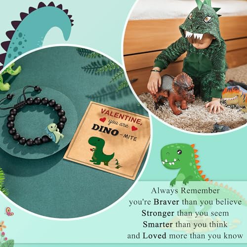 Image of Dinosaur Bracelet for Son /Grandson /Nephew /Brother on Valentines /Christmas /Birthday Graduation