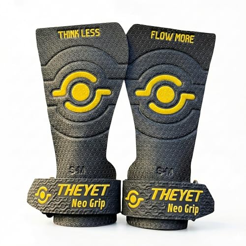 Theyet Calleras Crossfit sin Magnesio y sin Agujeros | Grips Unisex para Dominadas, Anillas y Calistenia | Agarre Extremo en Todo Tipo de Barras | Muñequeras Incluidas (Grosor: Universal, Medium)