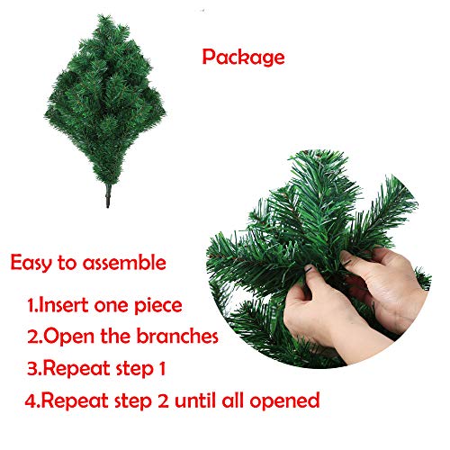 Livebest 6ft Artificial PVC Christmas Tree with 800 Tips & Metal Stand Gorgeous Faux-Pine Xmas Tree Seasonal Holiday Decoration for Home,Office and Party - Thumbnail 3