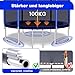 SAIBERTAN Trampolin Outdoor Ø244/305/366 cm, Rundes Gartentrampolin mit 4 Erdnägeln & Sicherheitsnetz – EXTRA STARK & WETTERFEST (INTERTEK GS-Zertifiziert) – Inklusive Leiter und Gepolsterten Stangen
