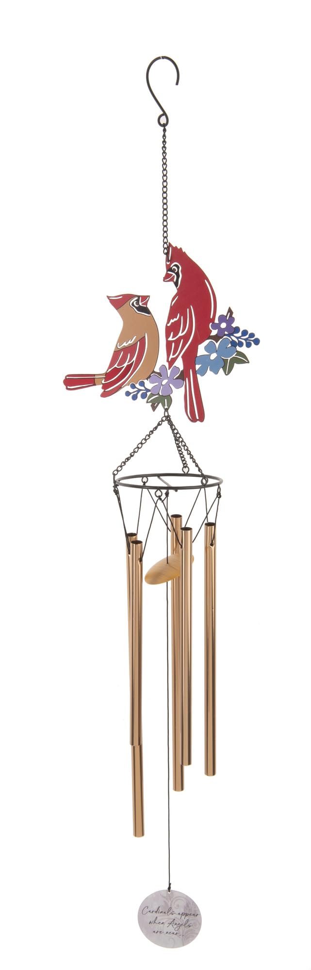 Carillon à vent souvenir avec message spirituel et oiseaux suspendus pour honorer la mémoire