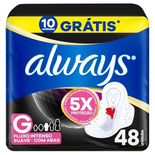 Always Absorvente Noturno Noites Tranquilas Suave Com Abas Leve 48 Pague 40