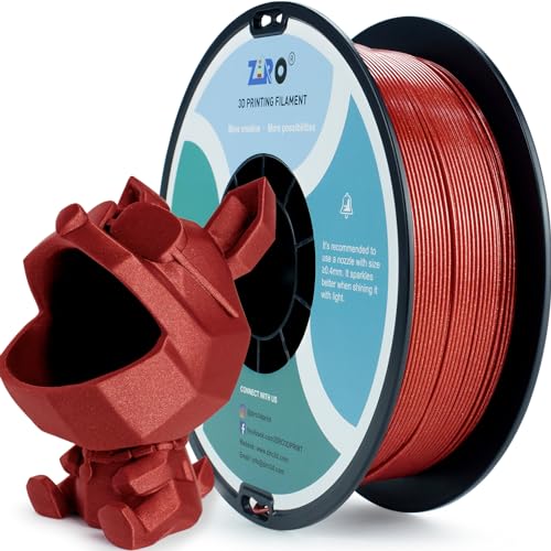 Filament ZIRO PLA Czerwony Brokatowy/Mieniący (RED GLITTER)