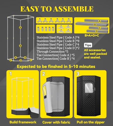 Tehanld TEHANLD001 Portable Sauna Box For Home, Personal Steam Nurecover Saunas Heater At Home Use, 𝟑𝐋 𝟏𝟐𝟎𝟎𝐰 Steamer, Pentagon Design With Higher Temperature & Lager Space, Ideal For Indoor Dry Sauna Spa thumb #6
