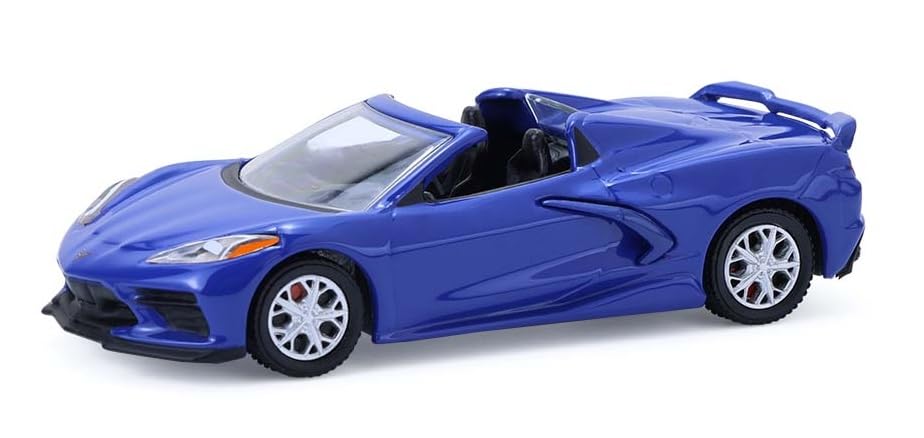Collectibles 13370-E Muscle Series 30-1:64 Scale Diecast Model - 2021 Corvette Stingray Convertible - Elkhart Lake Blue