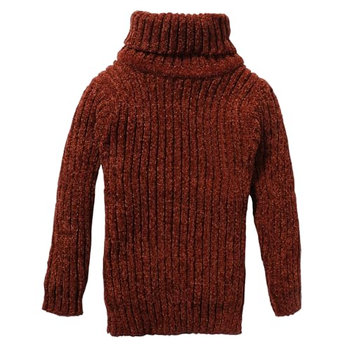 Image of Baby Boys Turtleneck Knit Sweaters Toddler Girls High Collar Pullover Sweater Size 1-8T