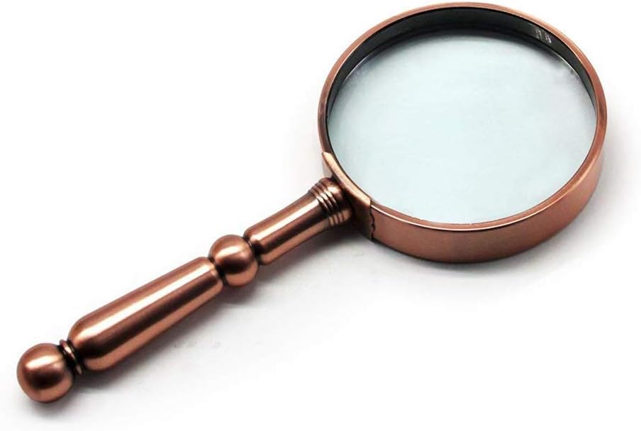 Handheld Magnifier, Classic Design 75mm 6X Magnifying Glass Loupe for Reading, Low Vision, Inspection, Craft, Jewelry