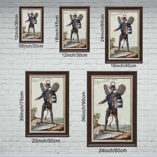 Toile Asmodeus Décoration Murale Vintage Cadre Suspendu 20x30 cm