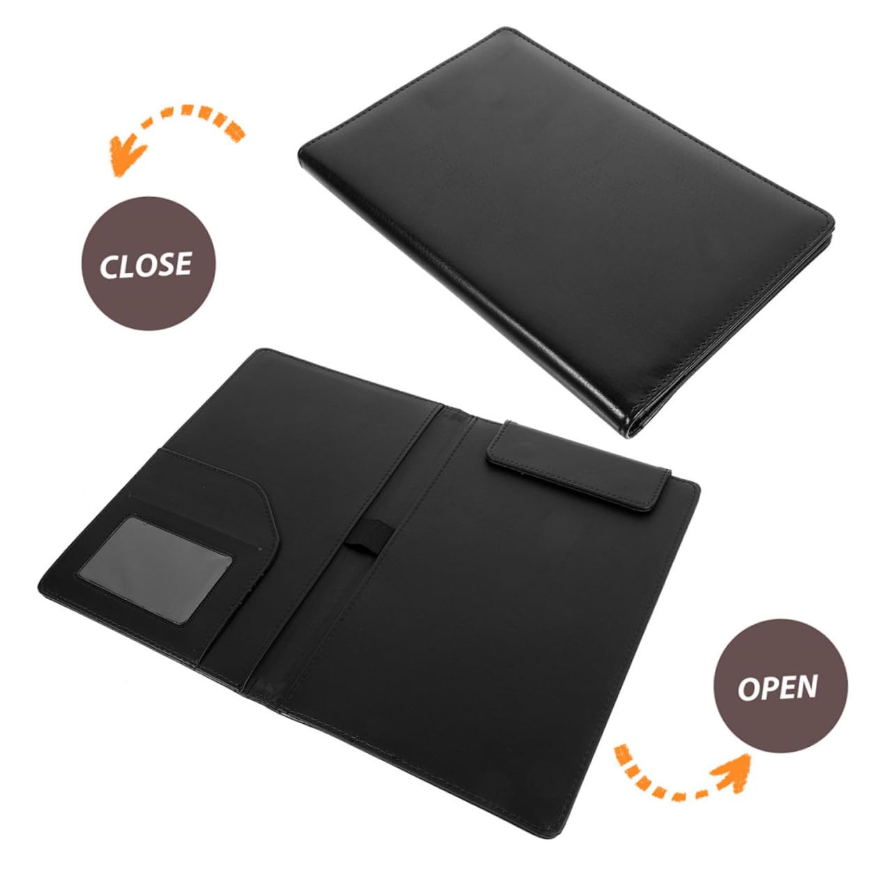 Magnetische Klemmbretter mit Clips Schwarz aus Pu A5 2 Stück | Wiederverwendbar, für Rechnungen und Menüs, Tragbar, Bürobedarf, Passende Halterung