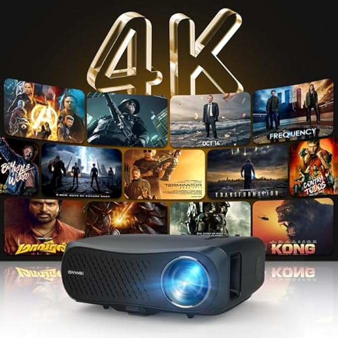 Smart 4K Projector 1000ANSI High Lumen Android LCD Projector with Bluetooth 5G WiFi, Native 1080P Full HD Home Projectors for Gaming Netflix Prime Video, with HDMI USB VGA 2G+16G Rom