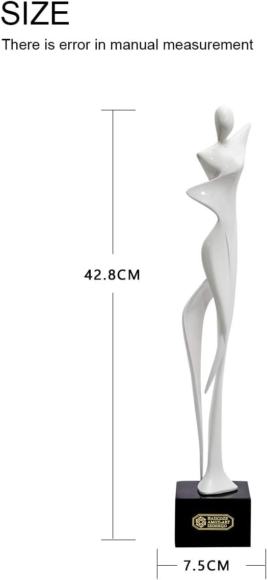 Yoga Sculpture Figurine Woman Statue Lady Gifts Modern Decor Polyresin White 16.5 inch