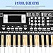 Piano Keyboard for Kids Beginner, 61 Key Digital Keyboard Piano Set with Headphone, Microphone, Music Sheet, Power Adapter, Piano Stand, Black