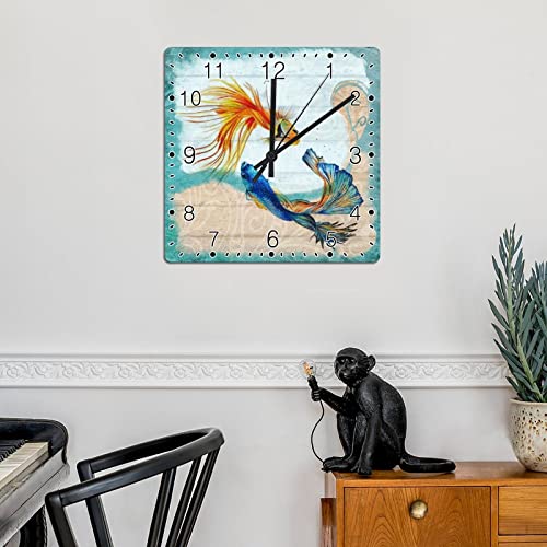 Horloge murale étoile de mer rustique Betta 30cm décoration plage de cuisine - 4