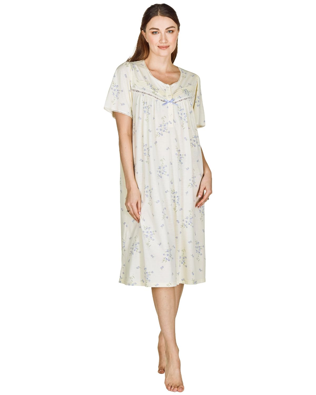 Slumber Hut Ladies 'Floral Breeze' Short Sleeve Nightie 05363 Yellow L-XL