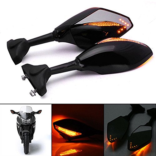 Moto Intégré Turn Signal Rétroviseurs côté Rétroviseur Noir de fumée lumineux LED pour Honda Cbr600u00a0Cbr929u00a0Cbr1000rr