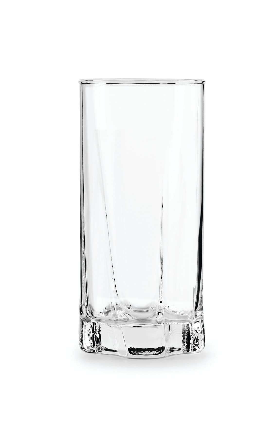 CirclewareSwanky Heavy Base Highball Tumbler Drinking Glasses, Set of 4, Drinkware Set for Home Party Beverage Glassware Ice Tea Cups for Water, Juice, Milk, Beer and Kitchen Décor, 16oz, Clear