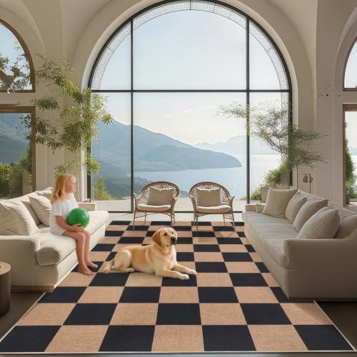 GarveeHome 8x10 Area Rugs for Living Room Checkered Rugs by GarveeHome - Used condition - Image 3