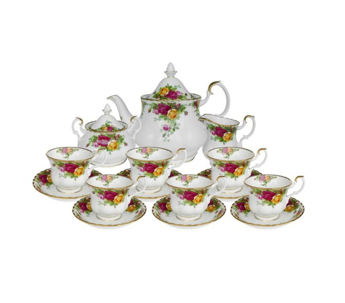 Amazon | Royal Albert Old Country Roses 15 Piece Tea Set | Royal