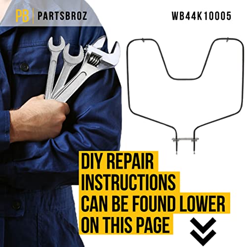 Wb44K10005 Bake Element Oven Range Broil Replacement Heating Wb44K10001 Ch44K10005 Ps249238 Ge Hotpoint Kenmore Rb787Wh1Ww Jbs07H2Ww C2S985Set8Ss Jb256Dm2Ww Jbp22Bk4Wh Jbs160Dm3Ww Abs300J1Ww #TOP1