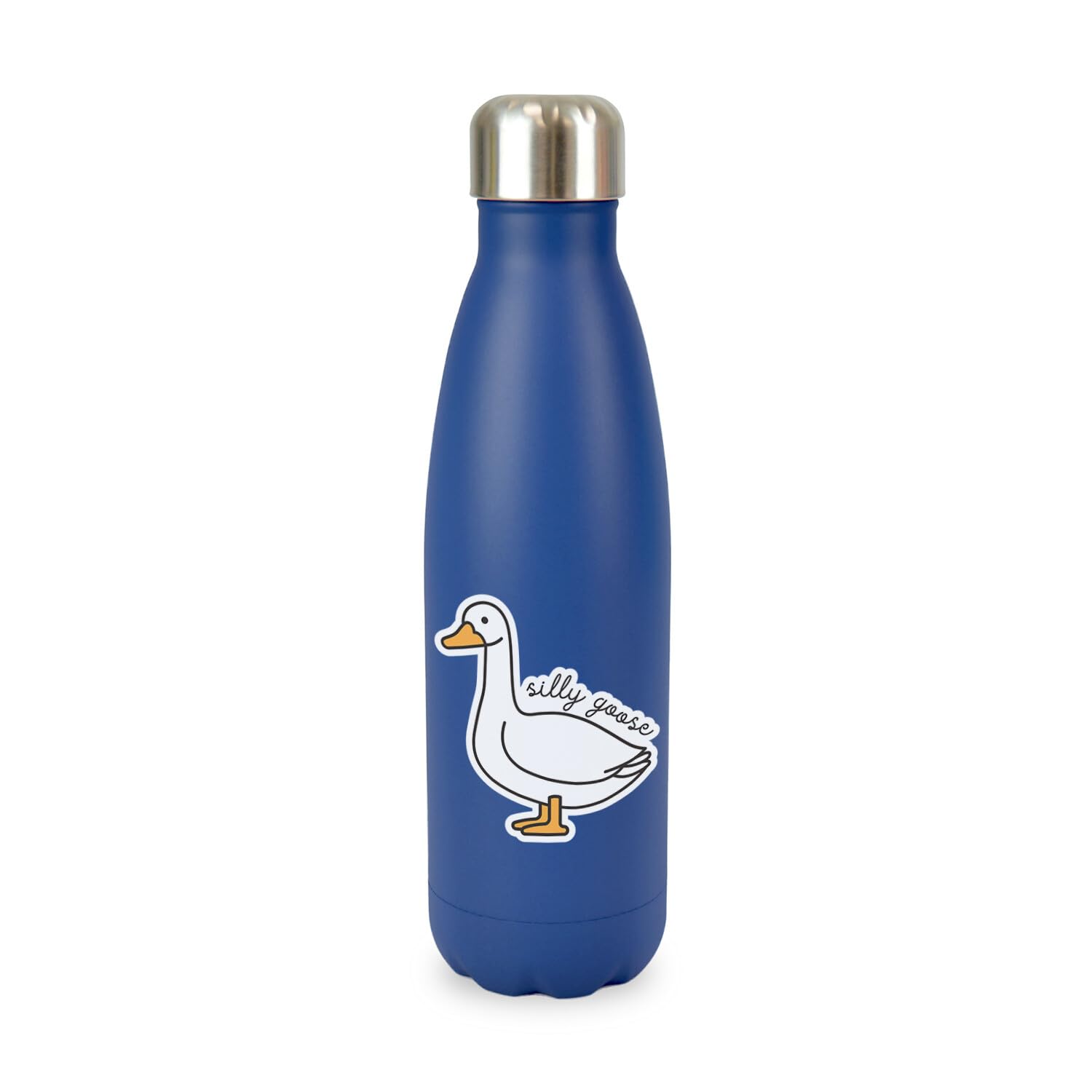 New Spirit Original Navy Silly Goose Cute Funny Fun Aesthetic Trendy Trend Meme Screw Top Lid Stainless Steel Water Bottle Drinks Cup Water Bottle Refill Cute Fun Explore Travel