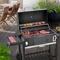 TAINO Hero XXL Set Abdeckhaube BBQ Smoker Grillwagen Holzkohle-Grill Standgrill Räucherofen – Ansicht 2