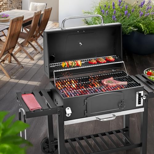 TAINO HERO XXL Smoker Holzkohle-Grill BBQ Grillwagen Standgrill – Bild 3