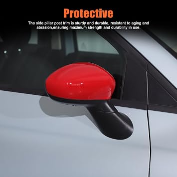 Pair Car Wing Mirror Covers Caps Compatible With @Fiat @500 500C/500E/Abarth 500 2007-2024 Replacement Rearview Side Mirror Covers Door Mirror Covers Caps (Red)