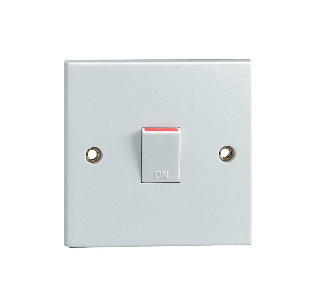 20A Double Pole Switch, White