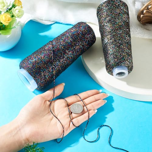 Hilo de Costura de Algodón Brillante 328 Yards 2 Rollos miniatura 3