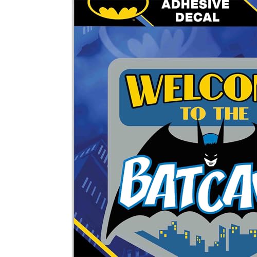 Image of DC Comics Batman Welcome to the Batcave Adhesive Vinyl Decal - Fun Batman Sticker for Car or Laptop