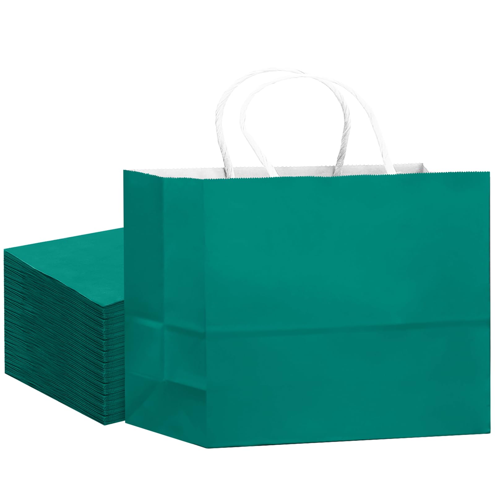 Gcardist 24PCS Large Gift Bag with Handles Bulk 13"x4.5"x10" Paper Gift Bags Deep Green Bags Multiple Uses (32x11x25cm,Wide Large)