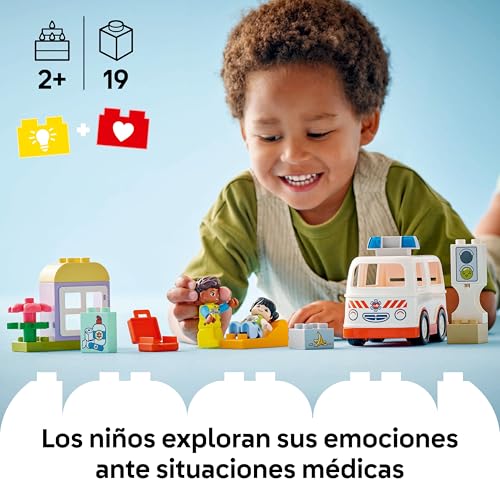 LEGO Duplo Mi Ciudad Ambulancia y Conductor - Juegos Didácticos para Niños y Niñas de 2+ Años - Kit Médico Infantil con Coche y Casita de Juguete, 2 Figuras y Ladrillo de Primeros Auxilios 10447 LEGO Duplo Mi Ciudad Ambulancia y Conductor - Juegos Didácticos para Niños y Niñas de 2+ Años - Kit Médico Infantil con Coche y Casita de Juguete, 2 Figuras y Ladrillo de Primeros Auxilios 10447
