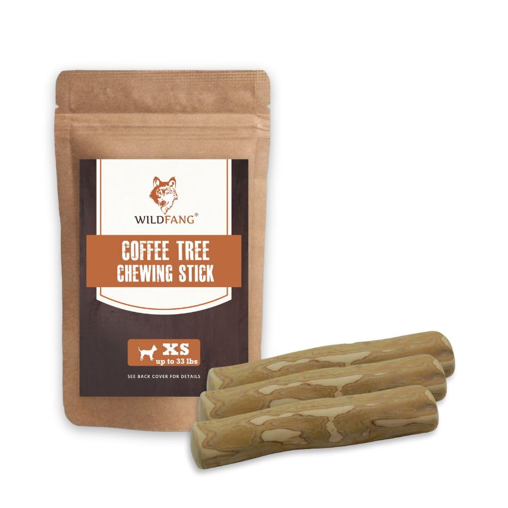 Wildfang® Coffee Wood Dog Chew, XS – Tough Chew Toys for Aggressive Chewers, Dog Teething Toys for Puppies, Training for Chewing Muscles, Coffee Tree