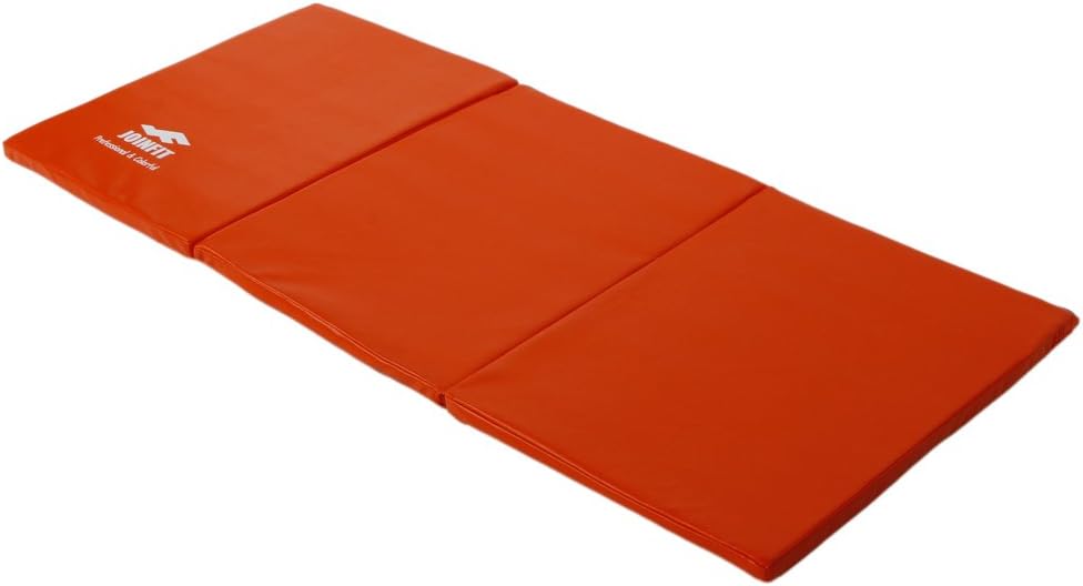 3-Panel Folding Panel Gymnastics Mat Gym Fitness Aerobics Exercise Yoga Mat Orange